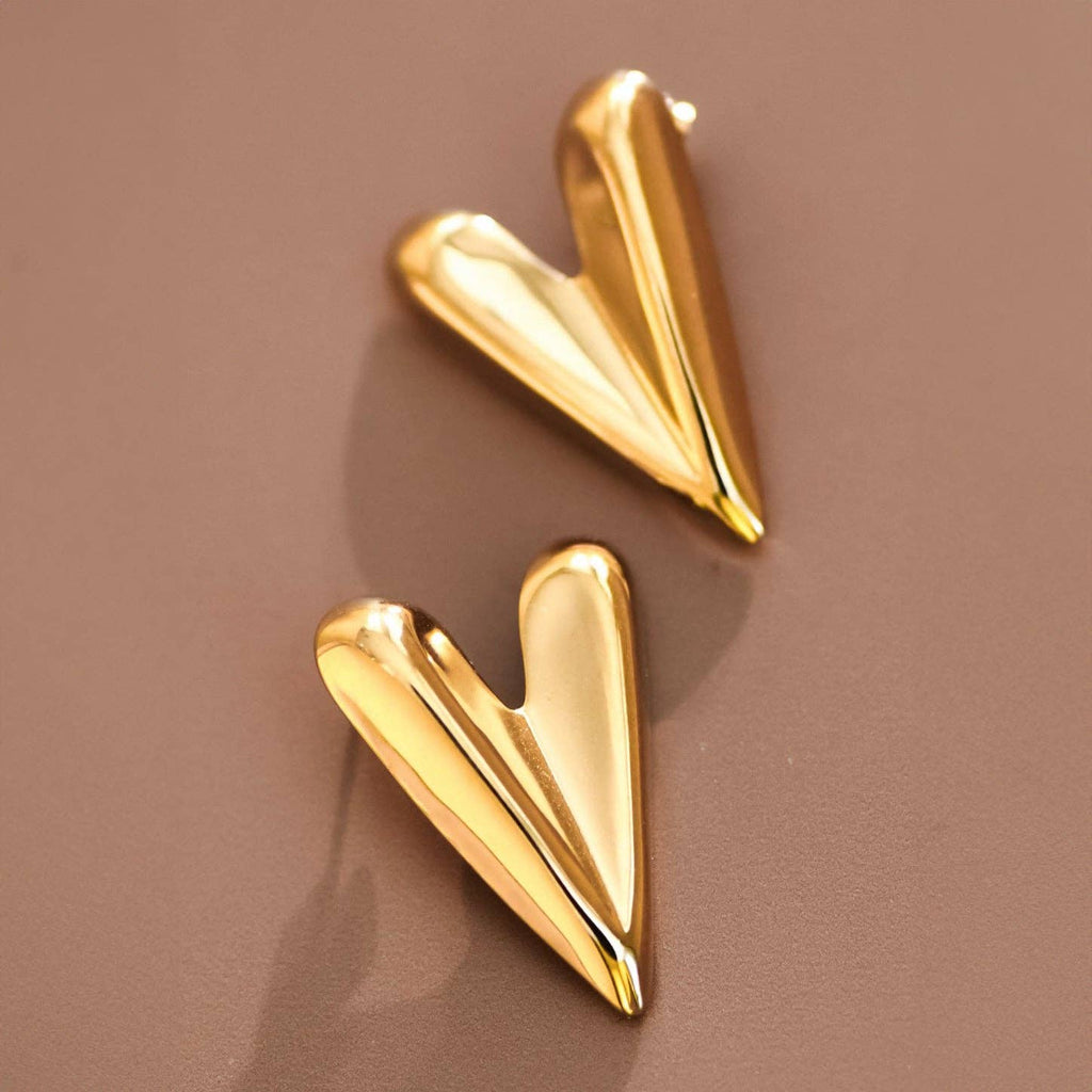 The Heart On Your Sleeve 18K Gold Studs