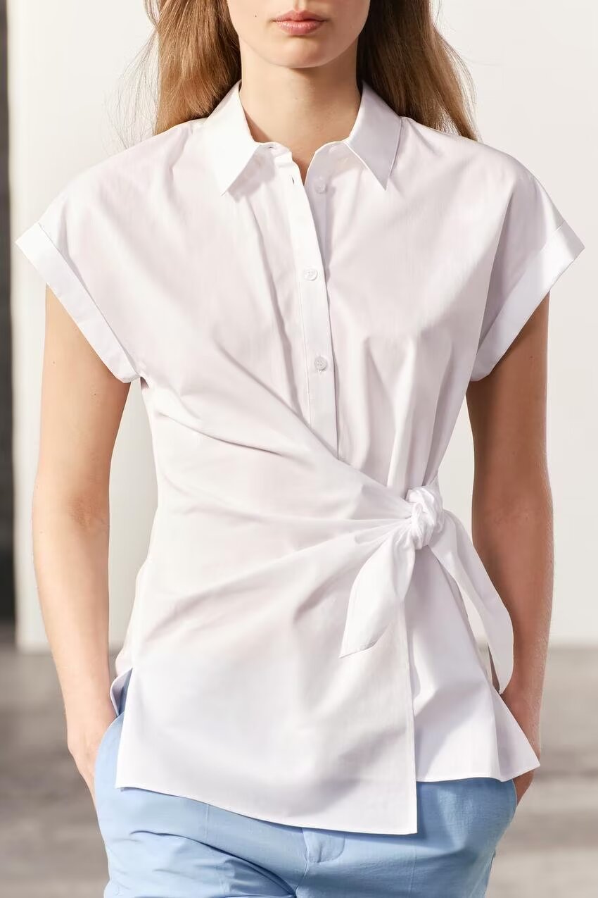 Don't Cross Me White Poplin Shirt