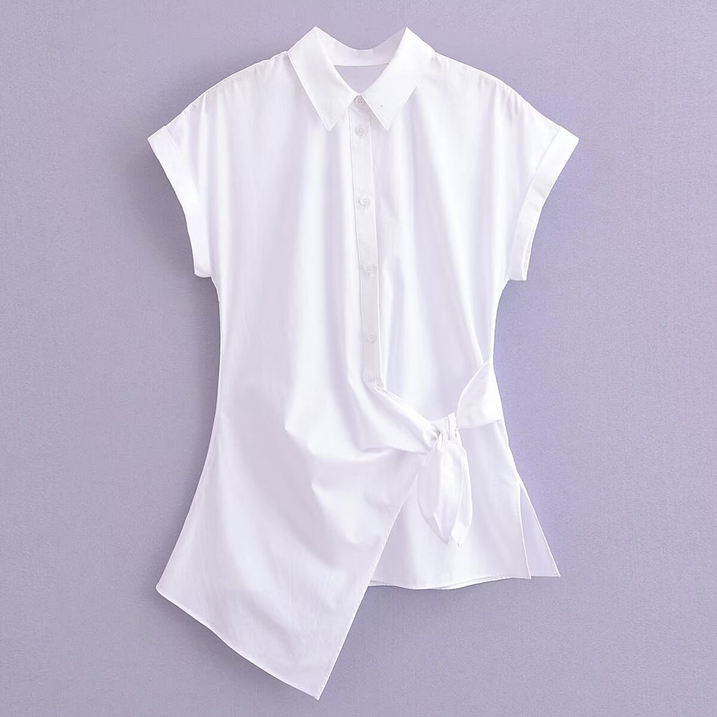 Don't Cross Me White Poplin Shirt