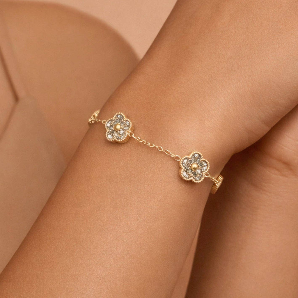 The 18K Gold Golden Hour Floral Bracelet