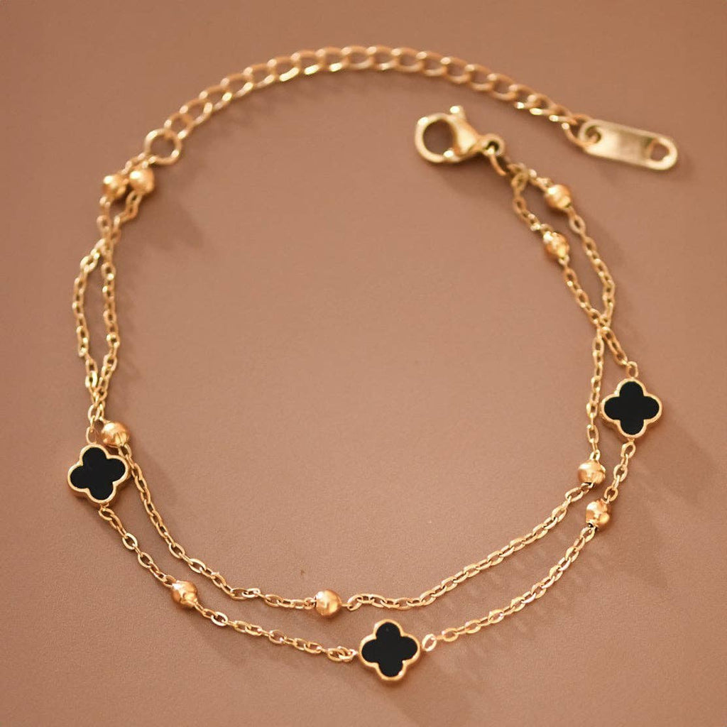 The 18K Gold Plated Lucky You Clover Bracelet