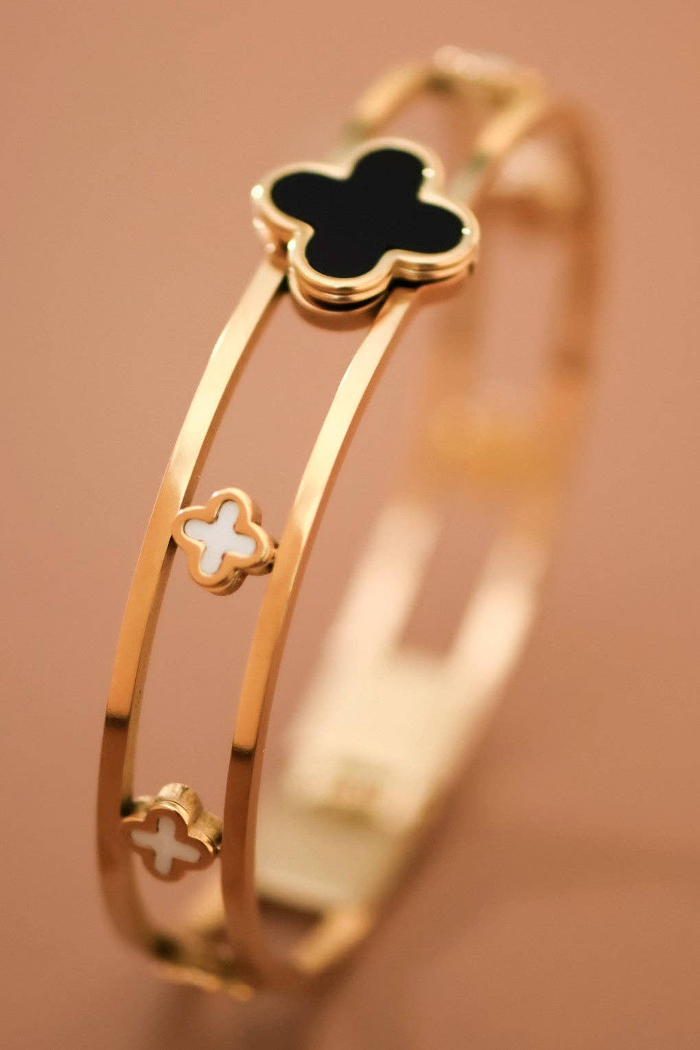 The Signature Black & 18K Gold Bangle