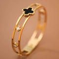The Signature Black & 18K Gold Bangle
