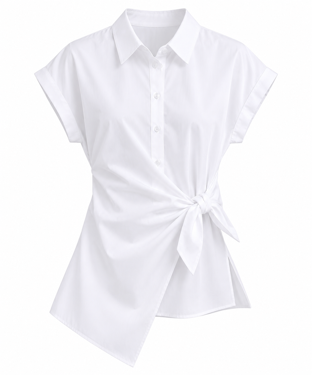 Don't Cross Me White Poplin Shirt