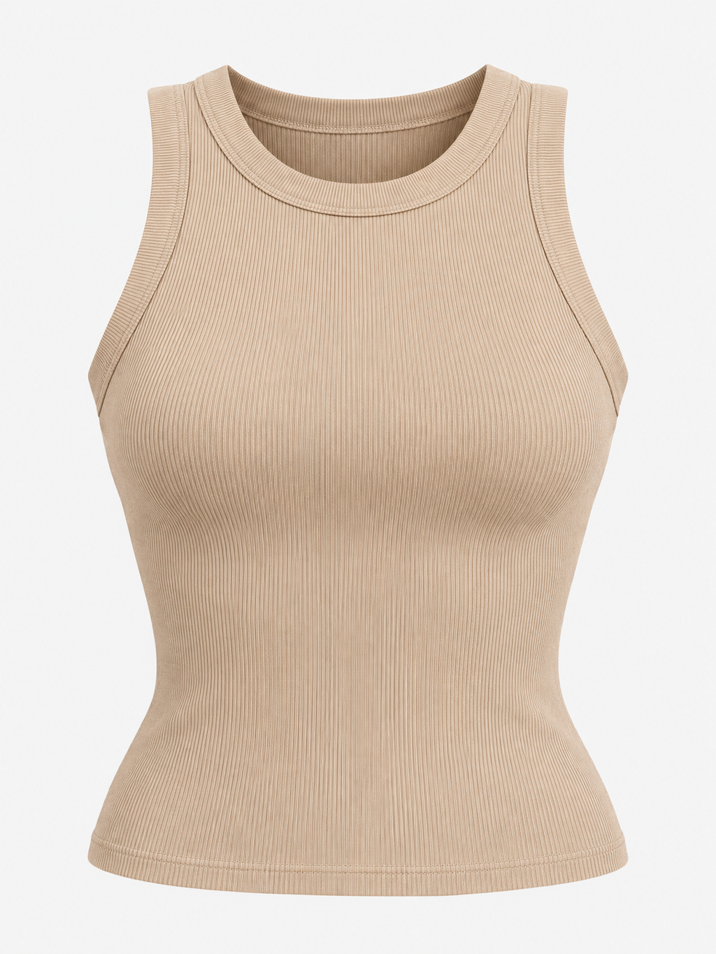 Taupe Ribbed Knit Tank Top