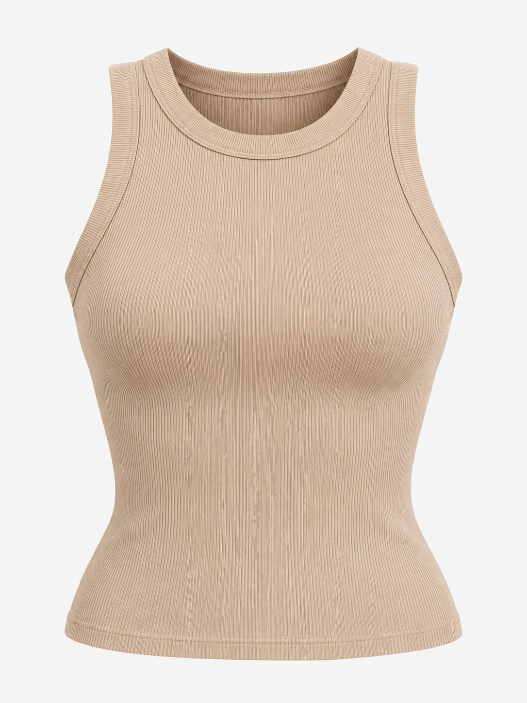 Taupe Ribbed Knit Tank Top