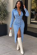 The Denim Does It Midi Dress