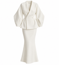 Double-Breasted Power Move Peplum Skirt Set