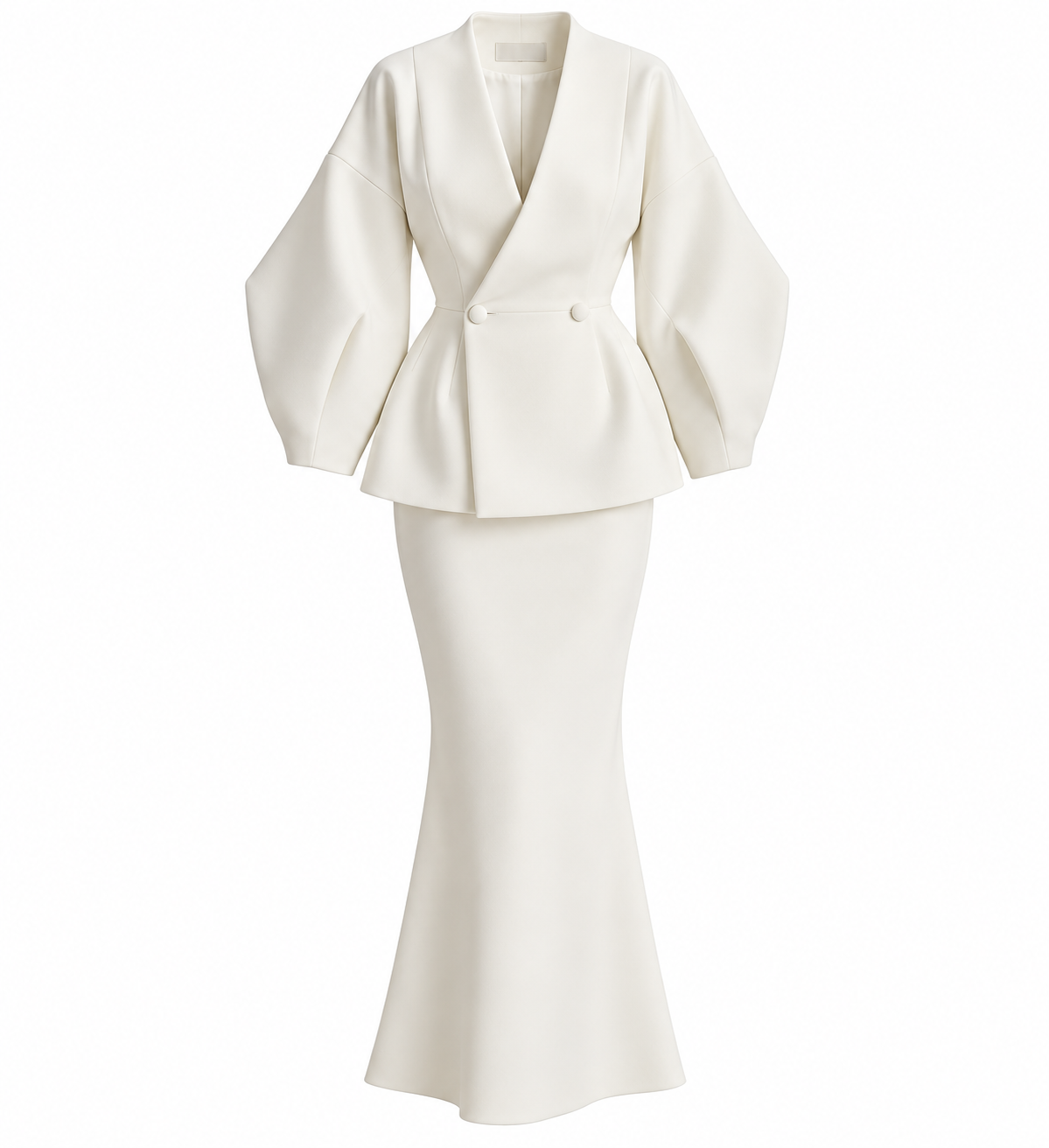 Double-Breasted Power Move Peplum Skirt Set
