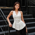 In Vest Ment Satin Top