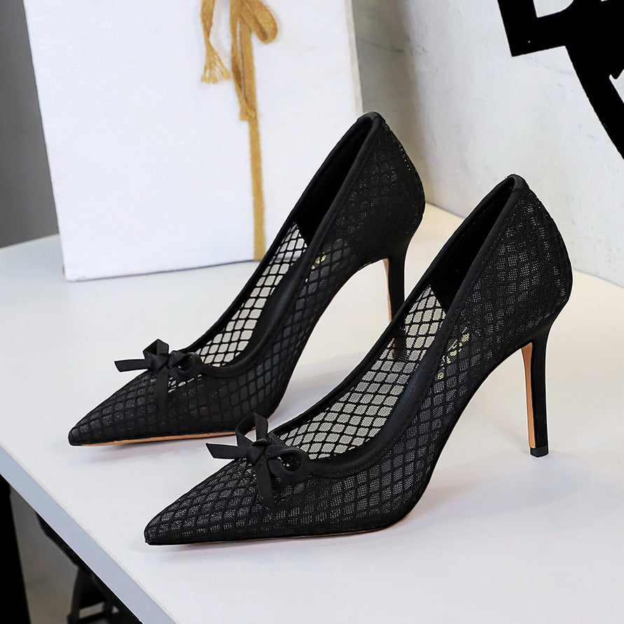 Riviera Bow Mesh Heels