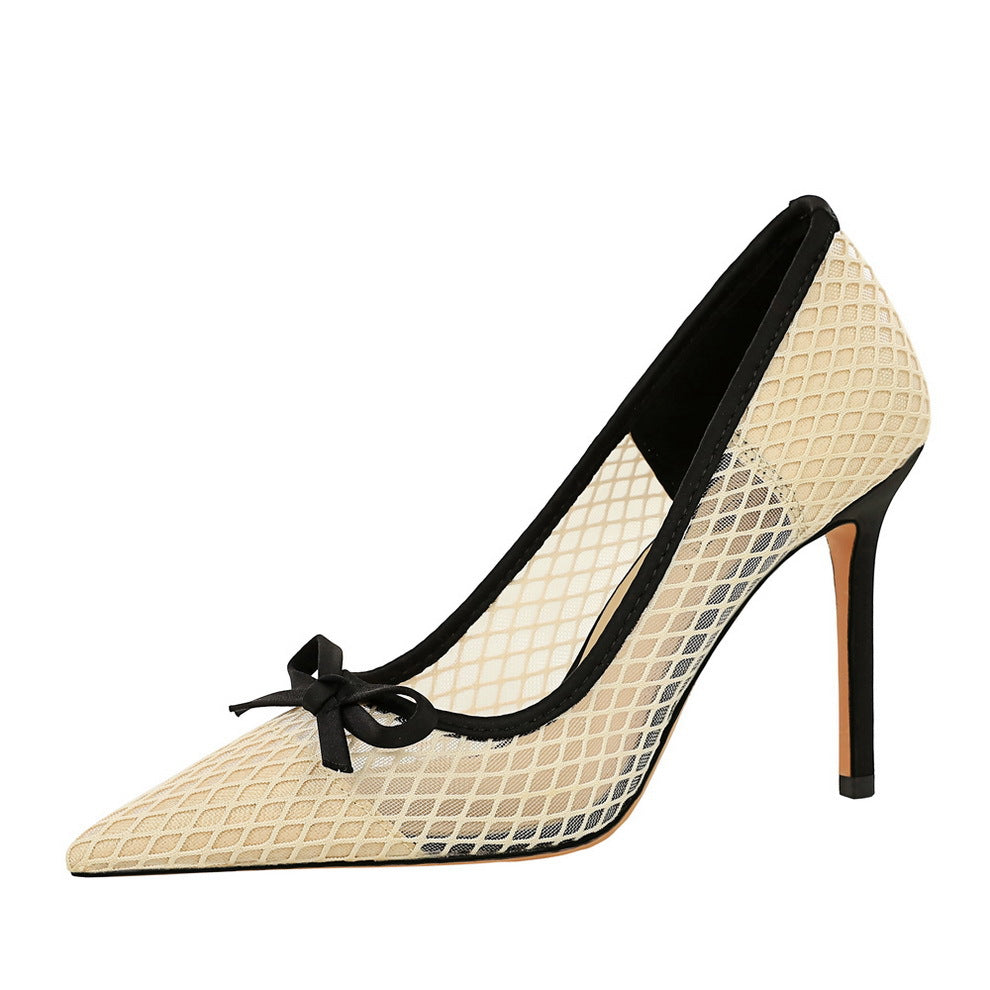 Riviera Bow Mesh Heels