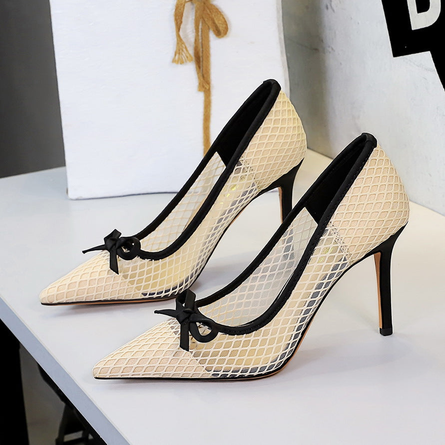 Riviera Bow Mesh Heels