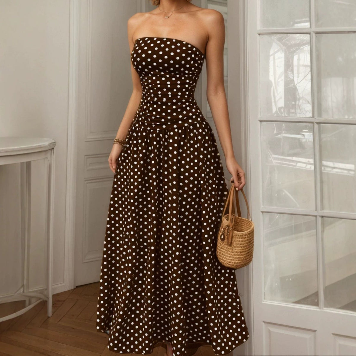 The Out of Office Polka Dot Maxi Dress