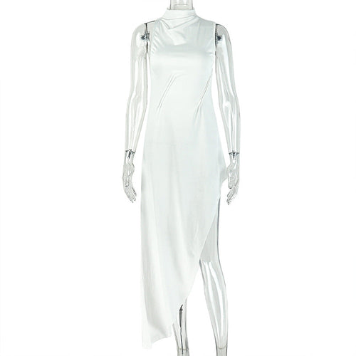 Be Impressive Asymmetric Backless Maxi Dress