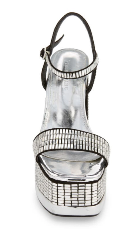 Catriona Silver Rhinestone Platform Heels