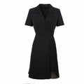 Black dress with a belt on a white background