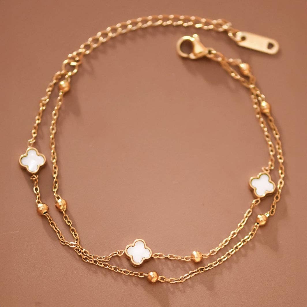 The 18K Gold Charmed Life Clover Bracelet